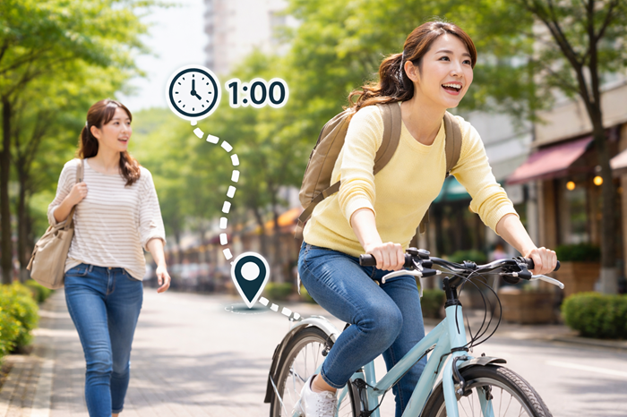 歩き 1時間 自転車