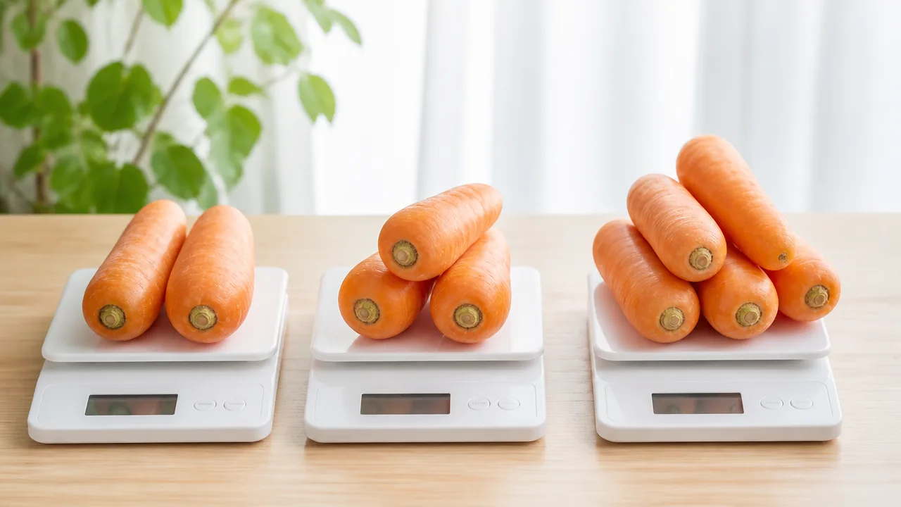 にんじん1キロは何本？サイズ別の目安と重さを紹介
