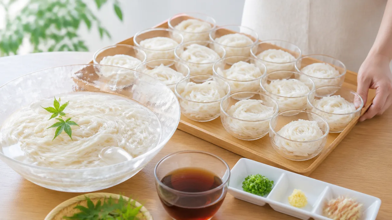 そうめん1キロは何人前？人数別の目安とゆでる量を解説