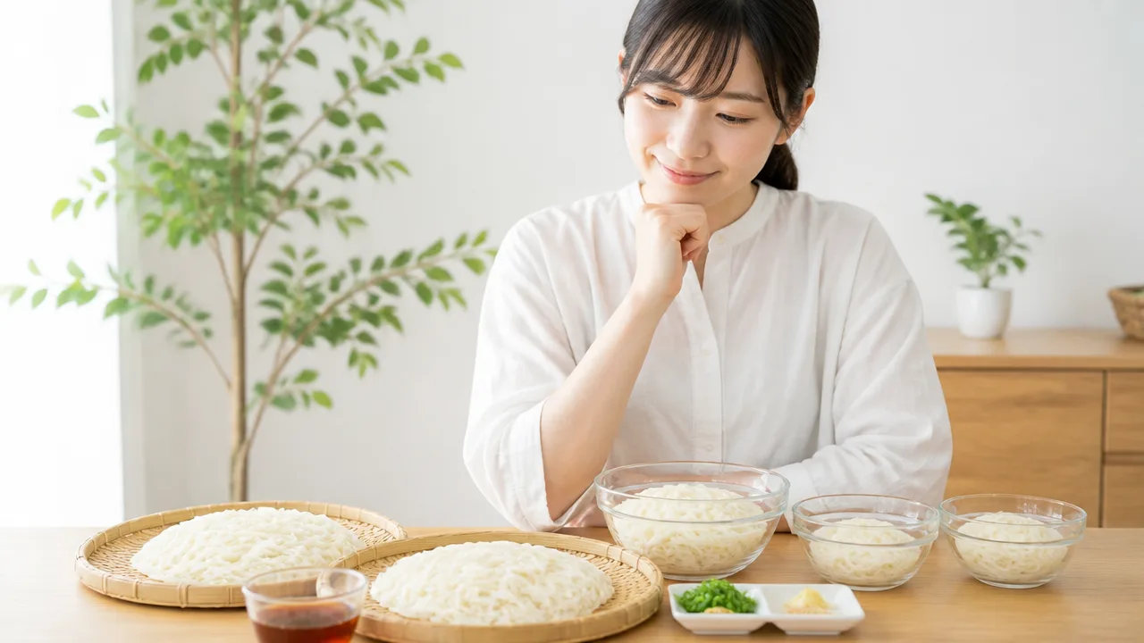 そうめん1キロは何人前？人数別の目安とゆでる量を解説