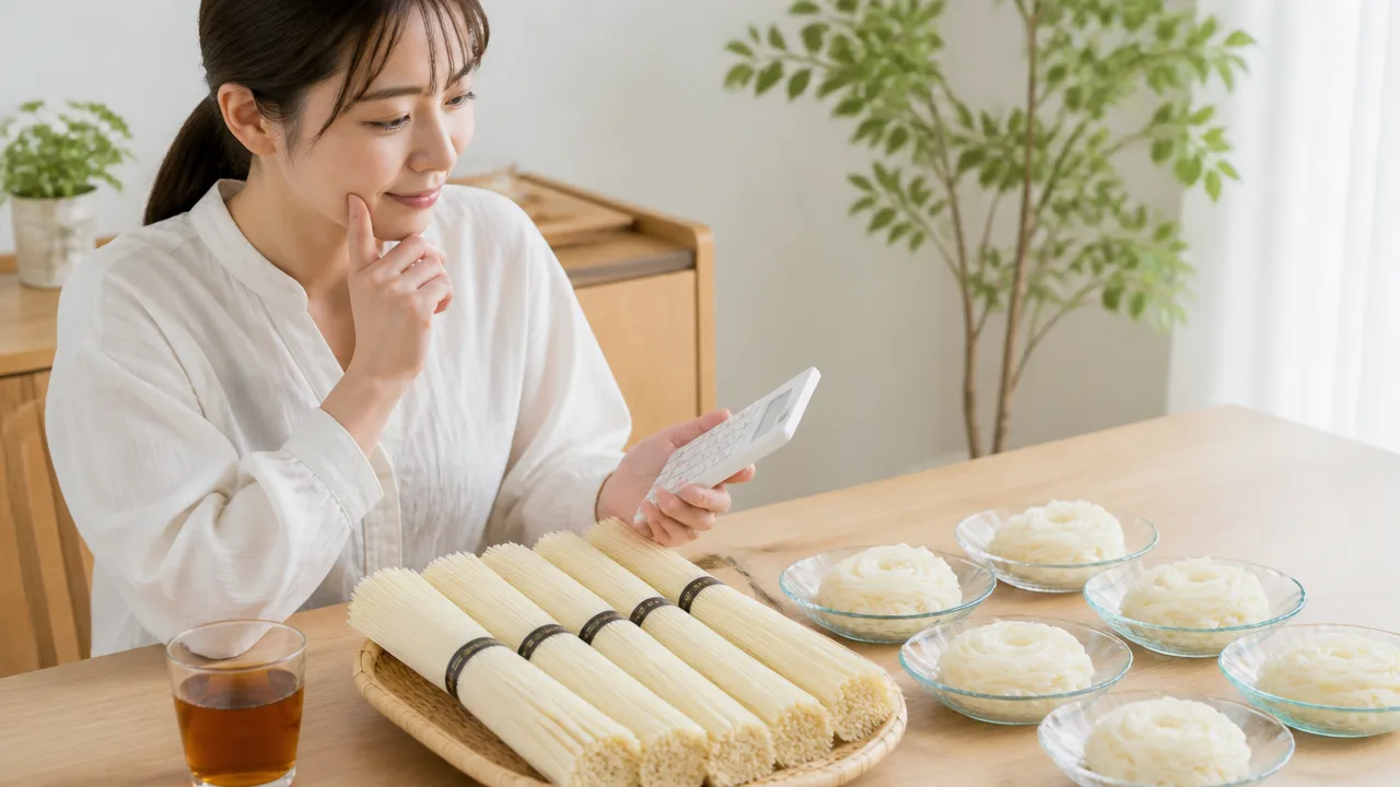 そうめん1キロは何人前？人数別の目安とゆでる量を解説